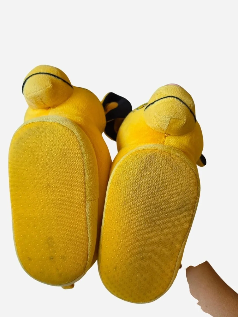 Disney Yellow Simba Plush Slippers with Black Ear Accents